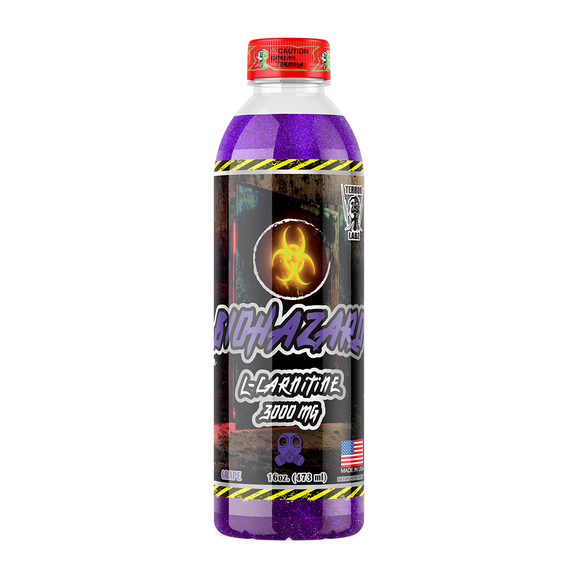 BIOHAZARD, Stimulant Free Fat Burning Liquid L-Carnitine, Boosts Metab Terror Labz BIOHAZARD, Stimulant Free Fat Burning Liquid L-Carnitine, Boosts Metab Terror Labz