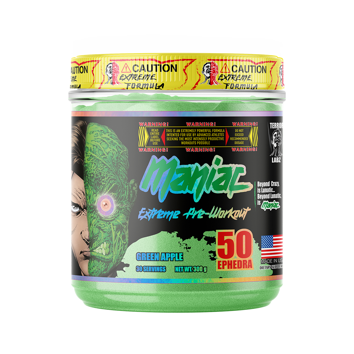 MANIAC, High Stim Pre Workout for Energy, Focus and Intensity and Thermogenic Fat Burner